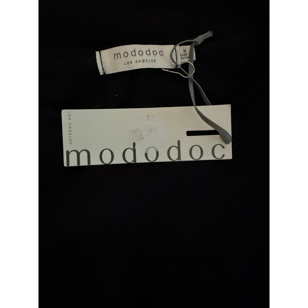 Mododoc Crewneck Puff Sleeve T-Shirt Women’s Size M Black Classic Plain Top NWT - Picture 4 of 6